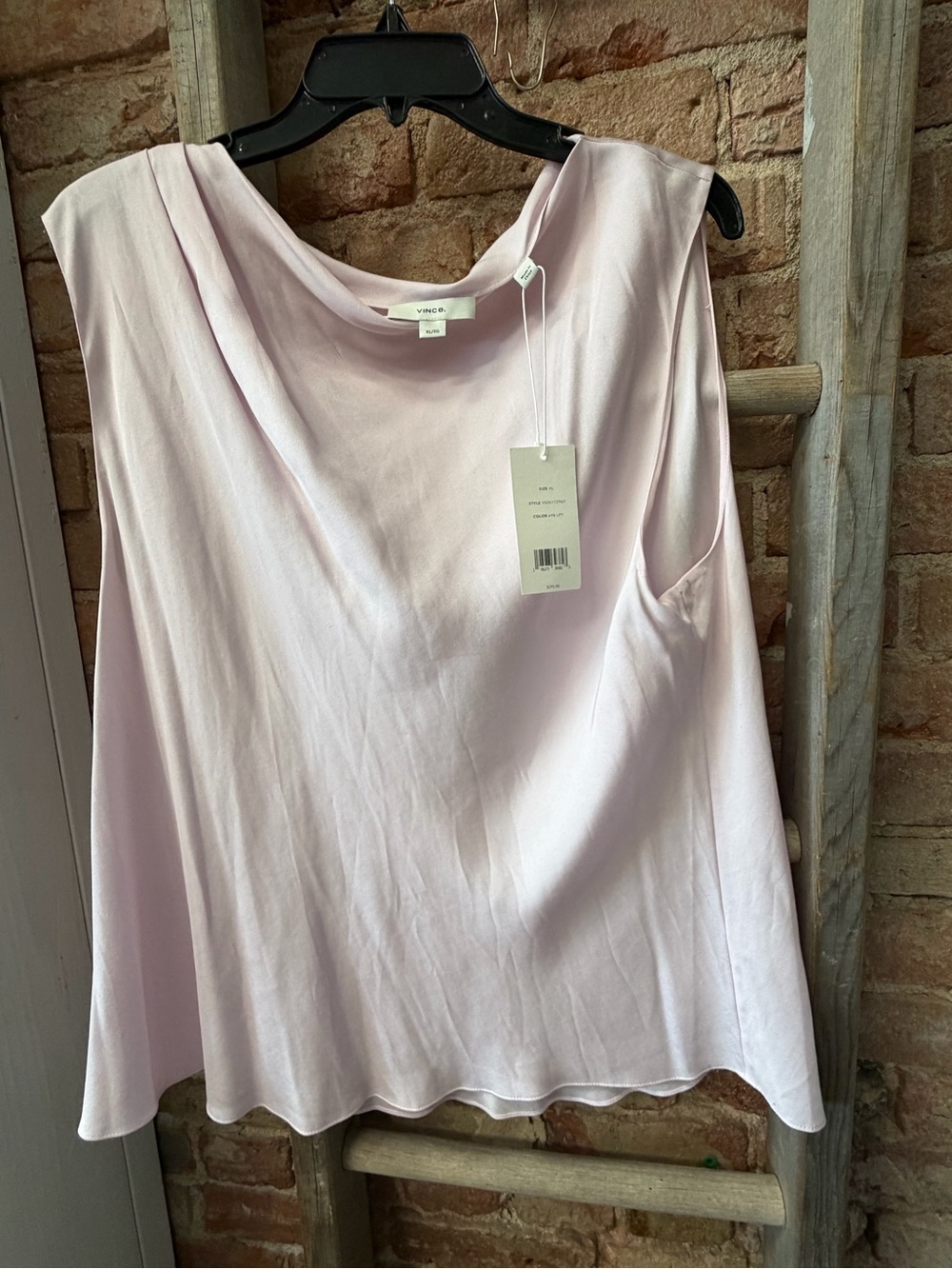 Vince Pale Lilac Drape Neck Tank